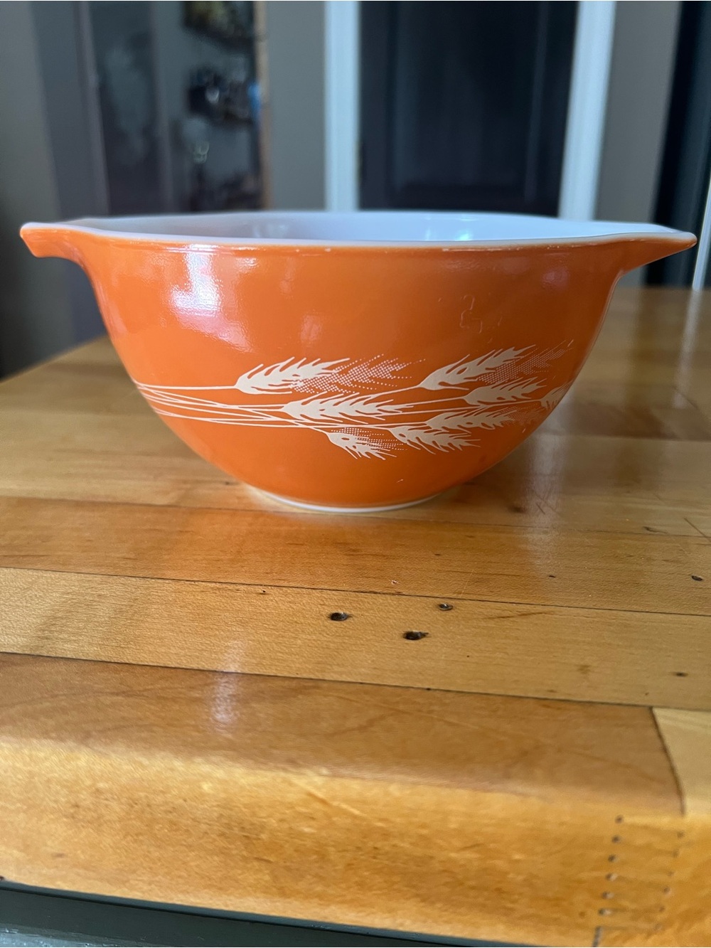 Vintage Pyrex.#441 750ml Autumn Harvest Orange Wheat Cinderella Mixing Bowl